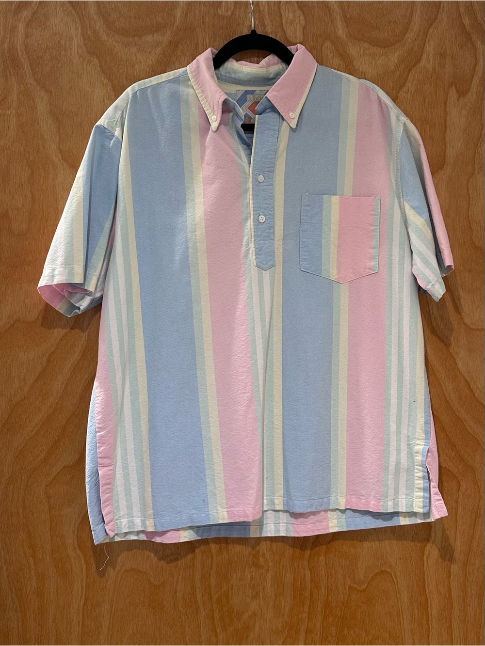 chubbies Pastel Pink Yellow Green Blue Striped Button-Down Shirt